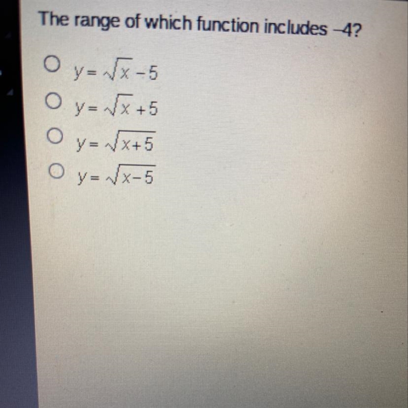 The range of which function includes -4-example-1