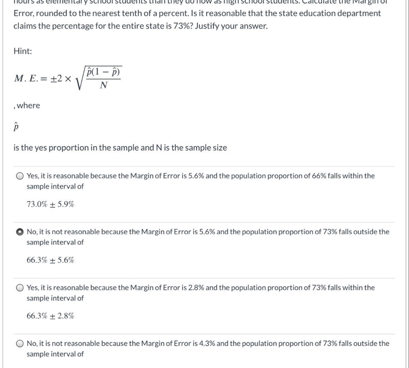 I NEED HELP ASAP 191 of the 288 high school students surveyed at a local school said-example-1