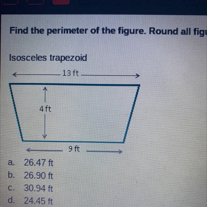 What is the perimeter of a trapezoid having side-length 10cm, 7cm, 6cm, and 7cm-example-1