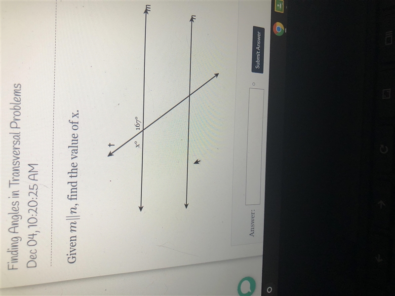 Given m parellel to n find the value of x-example-1