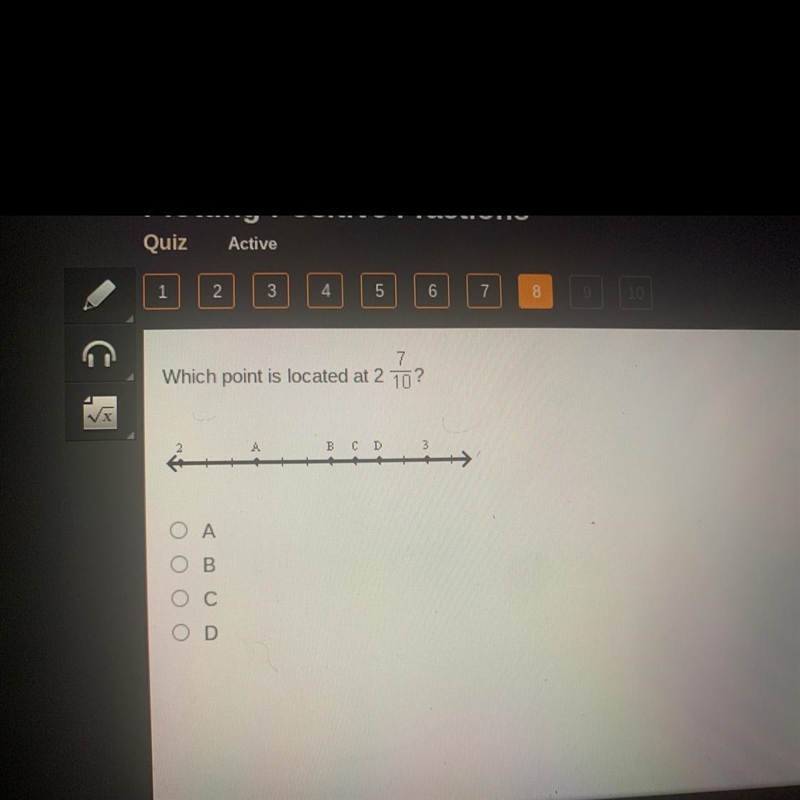 Which point is located at 2 7/10?-example-1