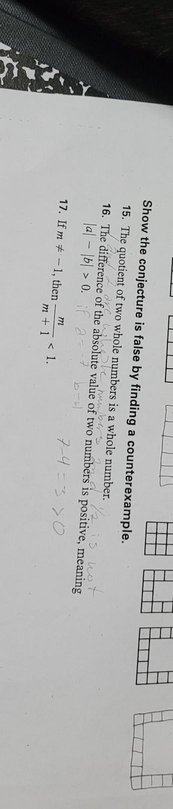 Show the conjecture is false by finding a counterexample. m If m does not equal -1, then-example-1