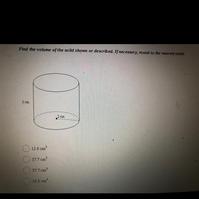 Find the volume of the solid shown or described. If necessary, round to the nearest-example-1