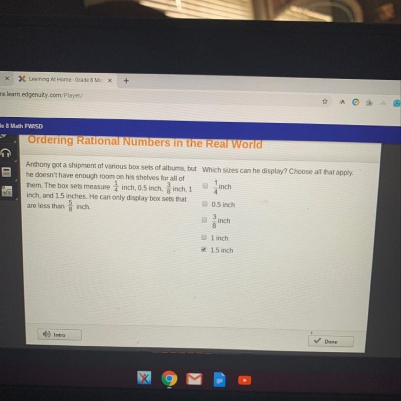 English ome - Grade 8 Math FWISD Ordering Rational Numbers in the Real World dis V-example-1