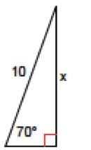 For the right triangle shown, use the trig functions to find the value of x. Round-example-1