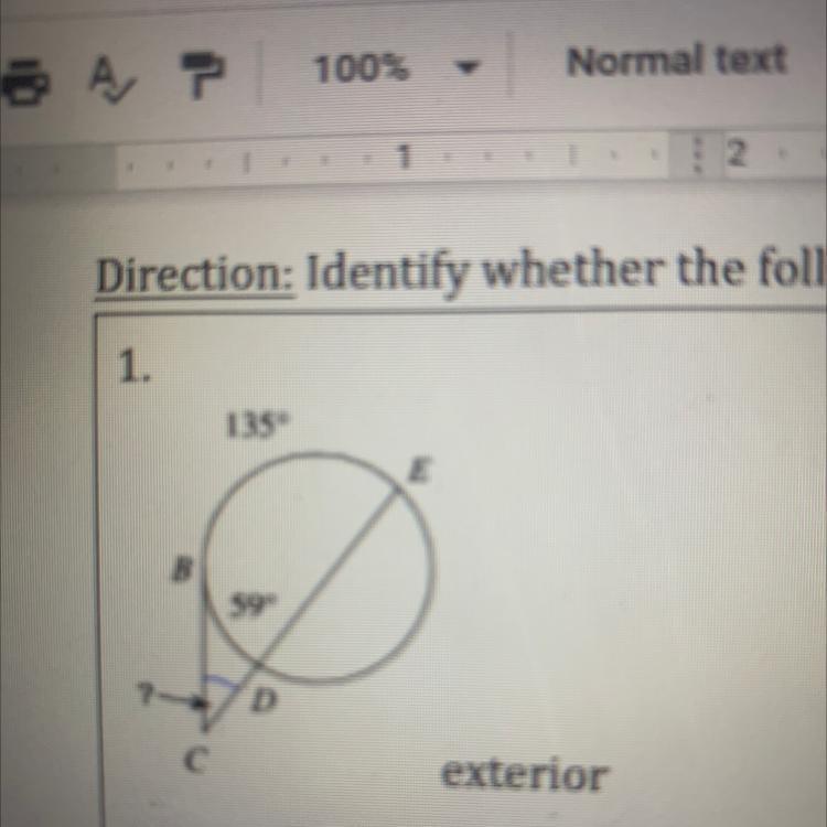 Solve for the exterior angle NEEDD HELP FAST-example-1