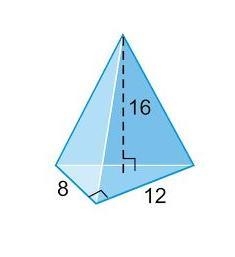 What is the volume of the triangular pyramid shown, in cubic units?-example-1