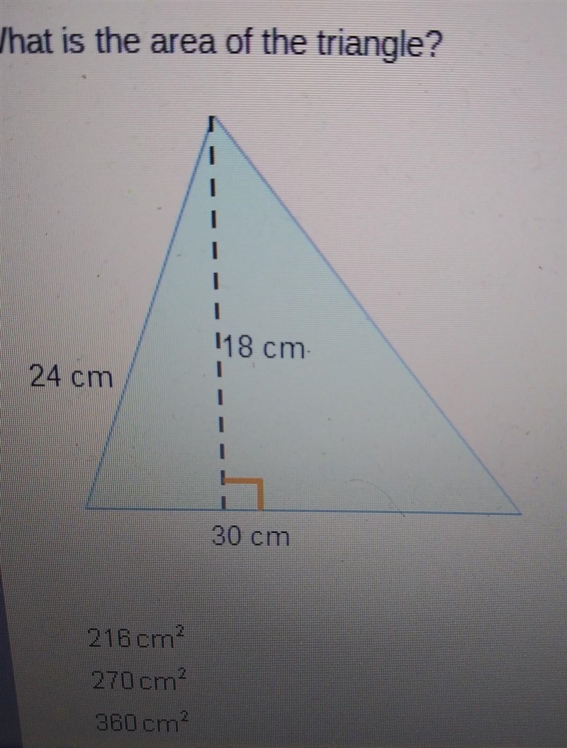 What is the area of the triangle​-example-1