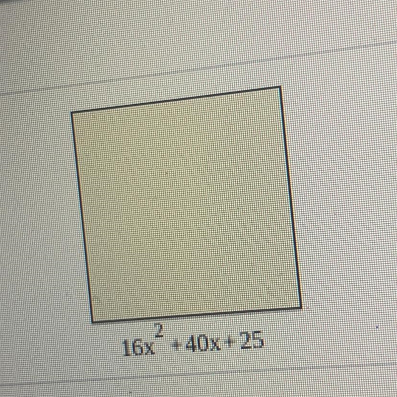 The given expression represents the area. Find the side length of the square.-example-1