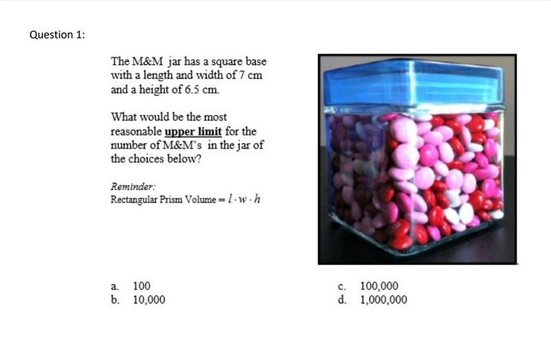 Please help! Correct answers only please! The M&M jar has a square base with a-example-1