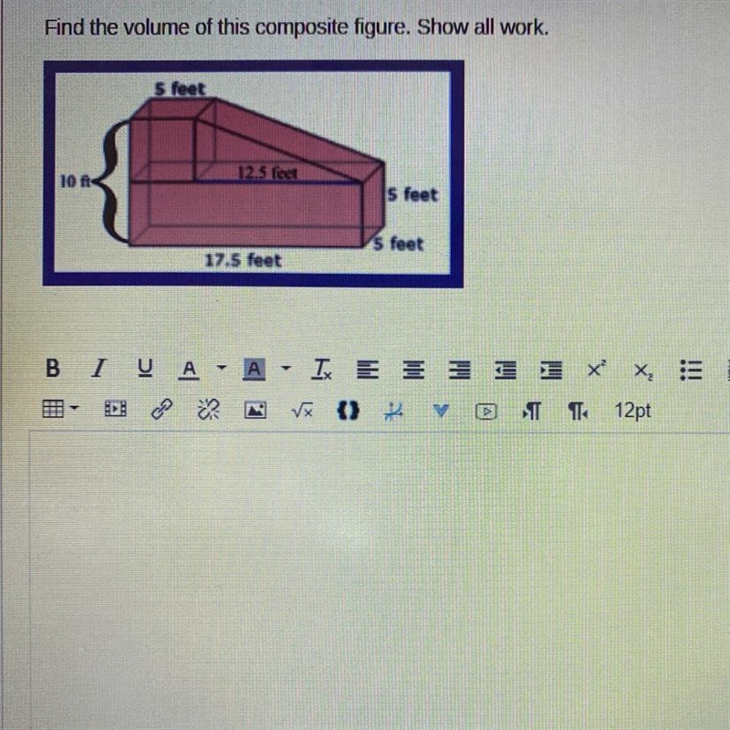 Find the volume of this composite figure. Show all work. Please!!!!!-example-1