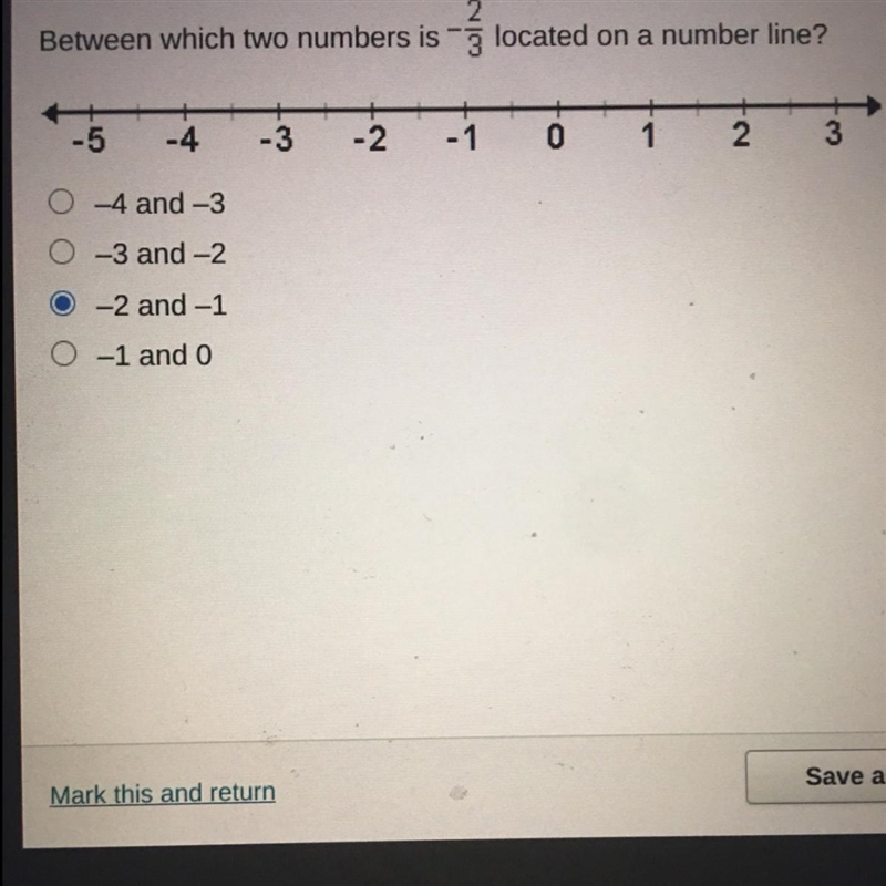 Between which two numbers is 3 located on a number line?-example-1