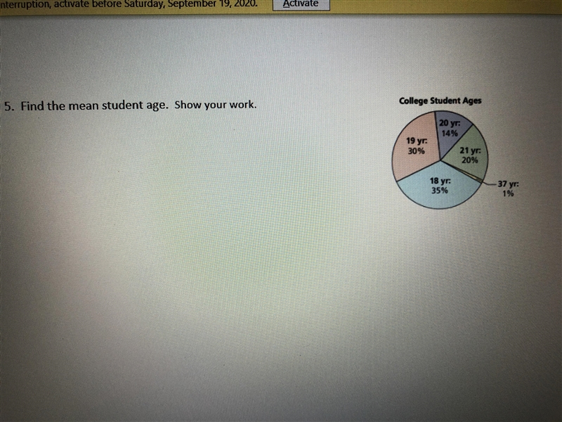 Find the mean student age. Show your work-example-1