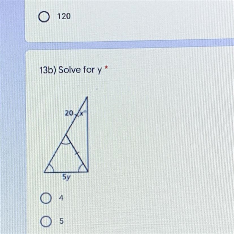 Solve for y A)4 B)5 C)20 D)100 Ayo help meee I need helpppppp please I’m so nice and-example-1