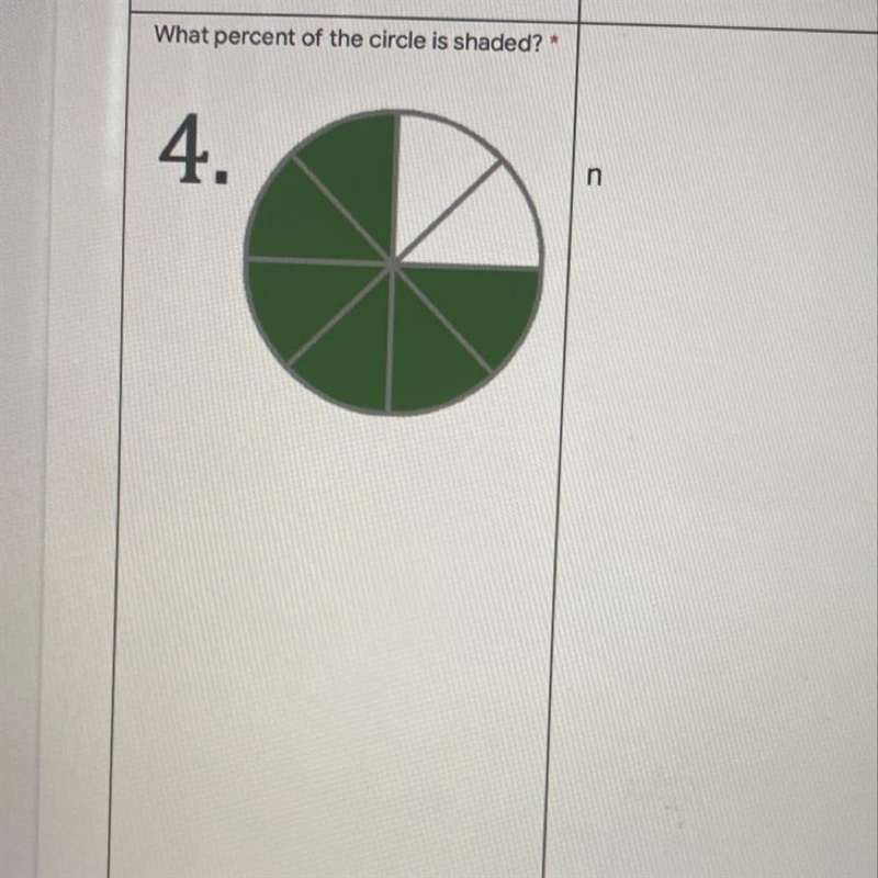 PLEASE HELP! What percent of the circle is shaded? Can you also explain to me please-example-1