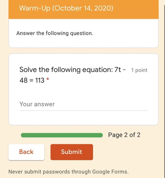 Solve equation:7t-48=113-example-1