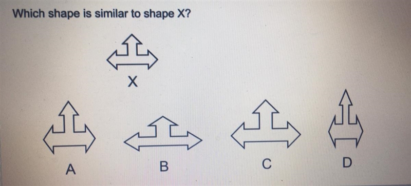 Which shape is similar to shape x?-example-1