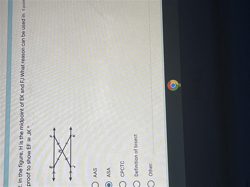 Midpoint: In this figure, what can be used to show EF = JK-example-1