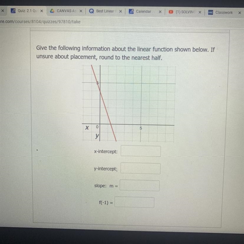 NEED HELP !!! give the following information about the linear function shown below-example-1