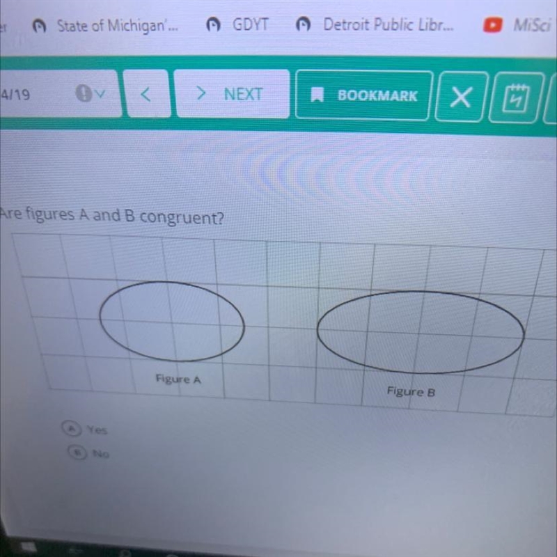 Are figures A and B congruent? Figure A Figure B Yes or no-example-1