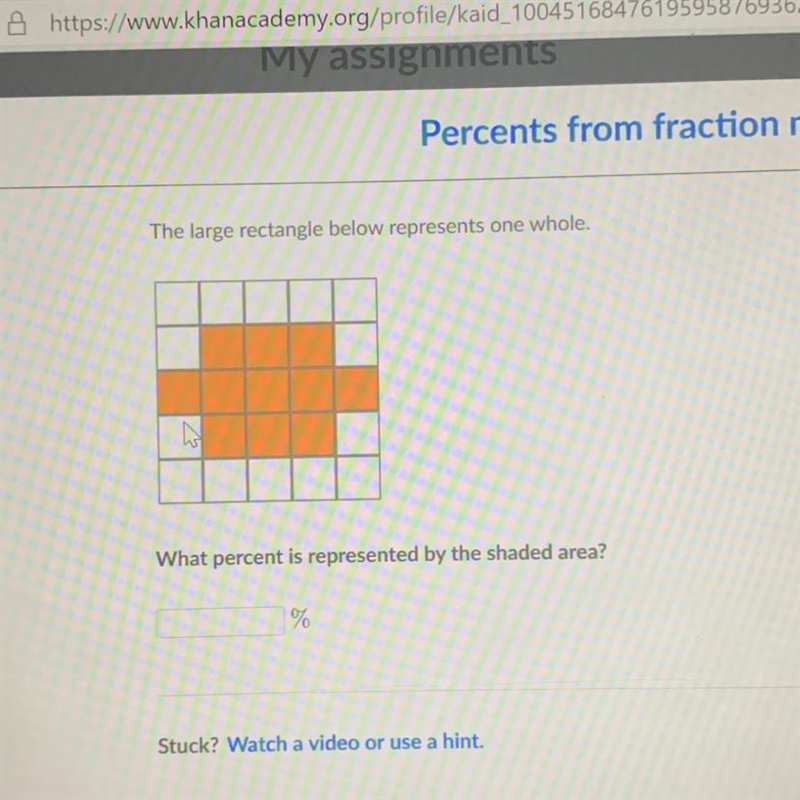 What is the percent of the shaded area-example-1