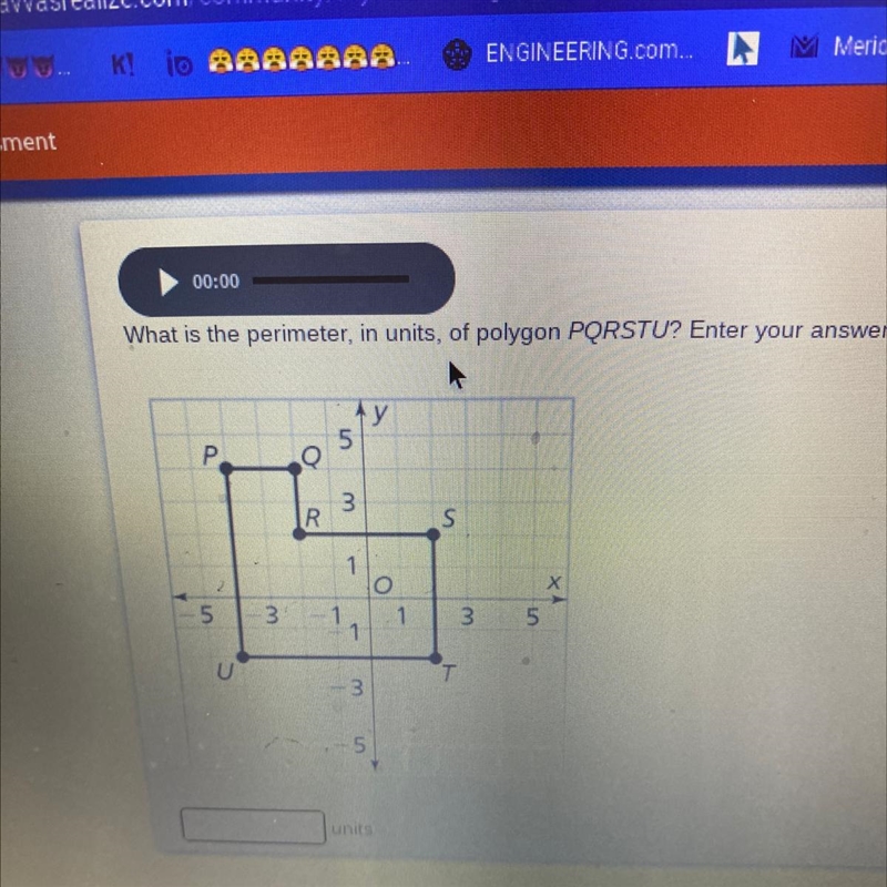 What is the perimeter, in units, of polygon PQRSTU? Enter your answer in the box. y-example-1