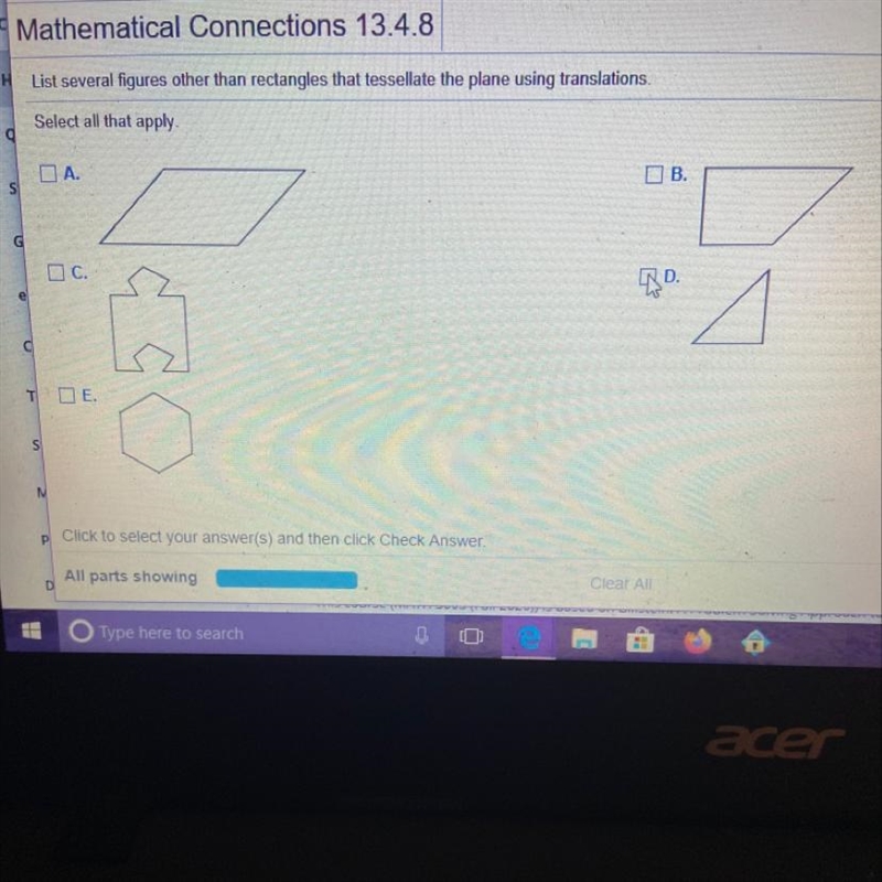 List several figures other than rectangles that tessellate the plane using translations-example-1