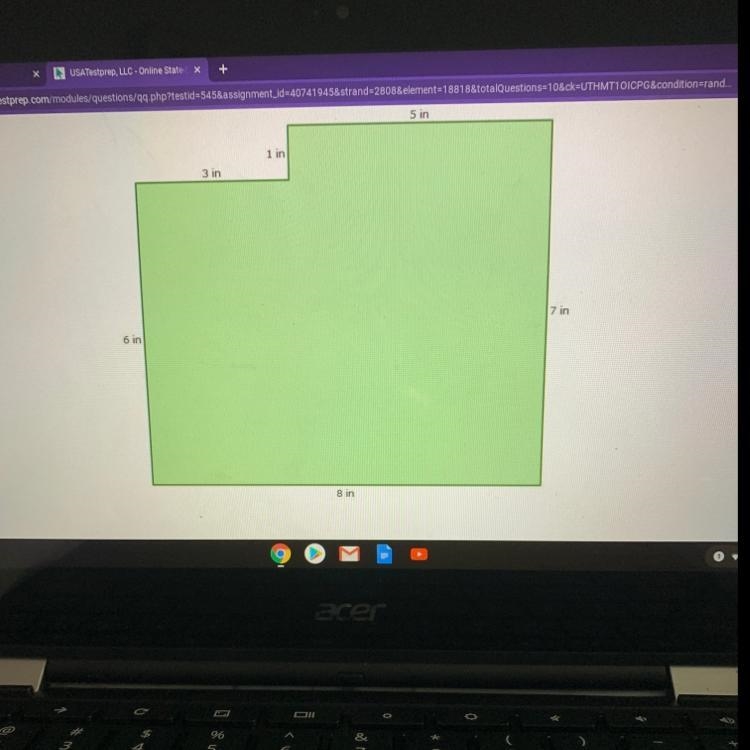 What is the area of the figure A) 48in2 B)53in2 C)56in2 D)83in2 18POINTS PLS HELP-example-1