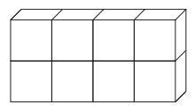 The right rectangular prism below is made up of 8 cubes. Each cube has an edge length-example-1