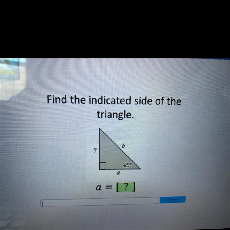 Find the indicated side of the triangle.-example-1