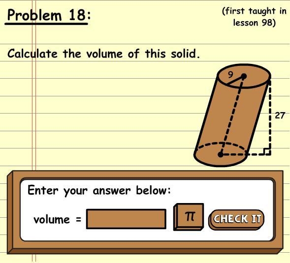 Hi, can someone calculate the volume of this solid-example-1