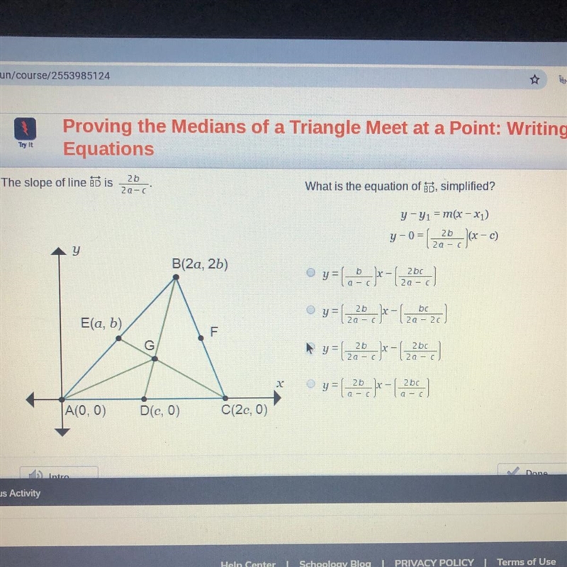 What is the equation of BD, simplified?-example-1