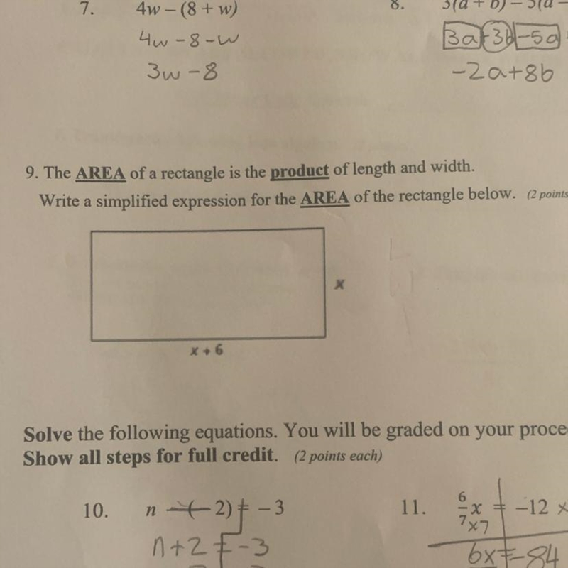 The AREA of a rectangle is the product of length and width. Write a simplified expression-example-1