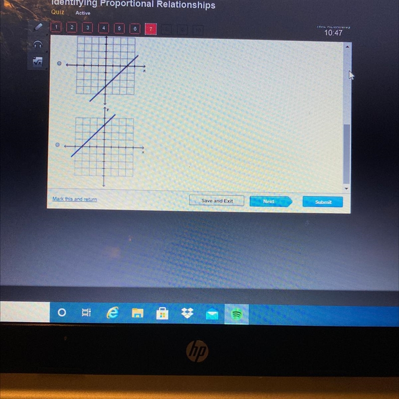 Which graph represents a proportional relationship?-example-1