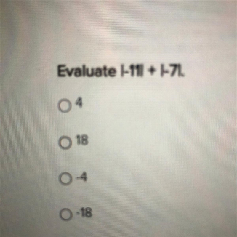 PLEASE HELPPP! Evaluate |1-11| + 1-7)-example-1