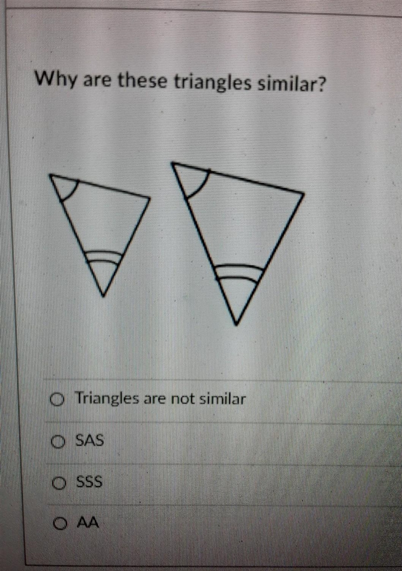 Why are these triangles similar?​-example-1