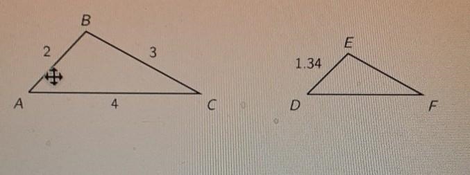 Triangles ABC and DEF are similar find the length of segment DF​-example-1