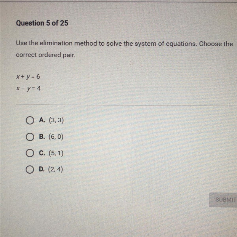 PLEASE HELP X + Y = 6 X + Y = 4-example-1