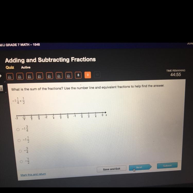 What is the sum of the fractions? Use the nurnber line and equivalert fractions to-example-1