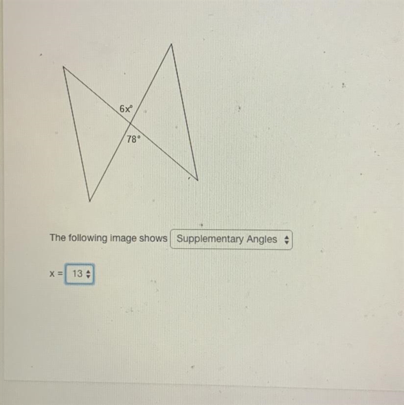 What is The angle = ? X = ?-example-1