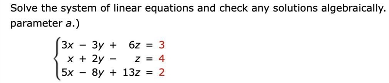 Solve the system of linear equations.-example-1