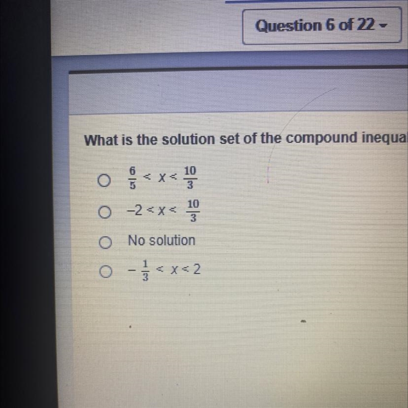 What is the solution set of the compound inequality x +1 <-2 x + 11<3 x + 5?-example-1