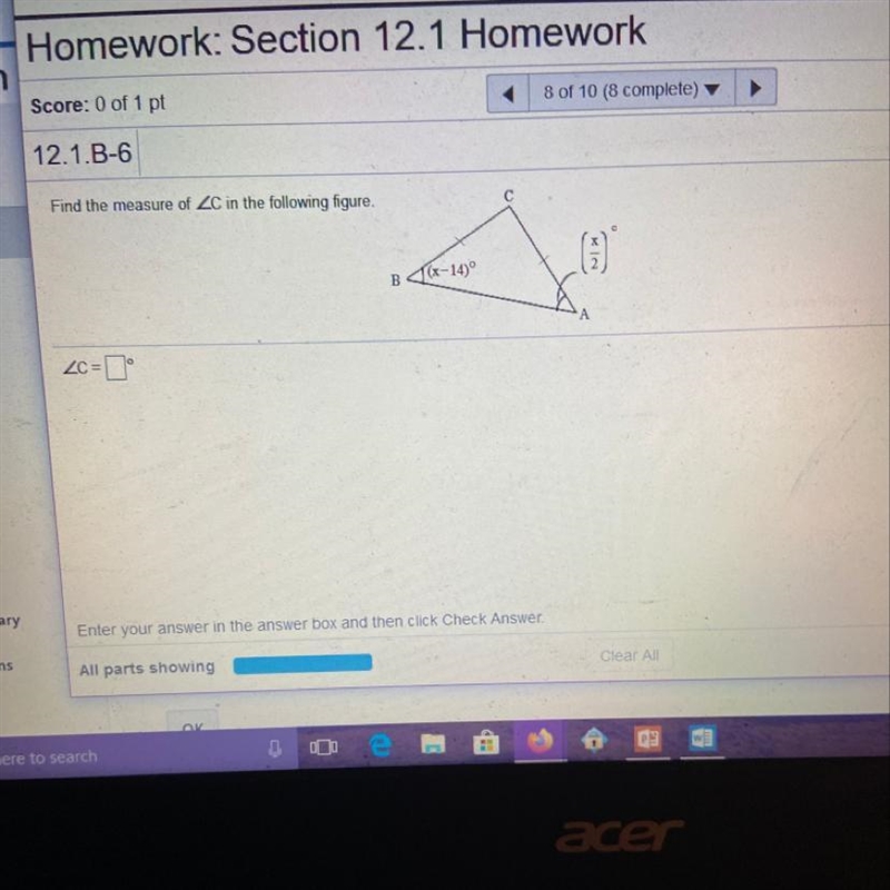 What is the measure of angle C?-example-1