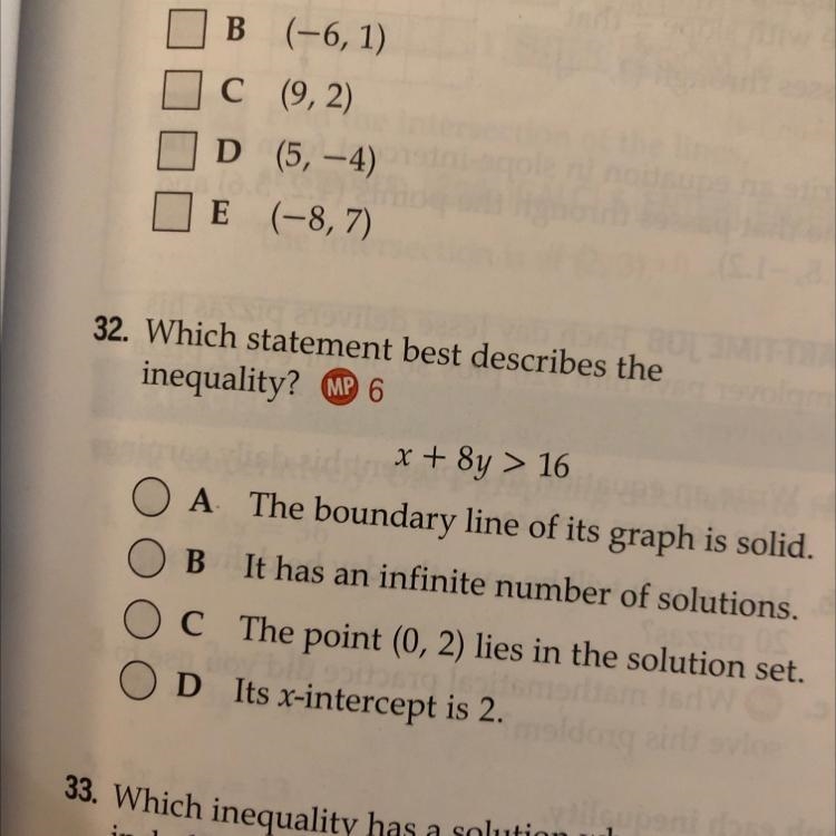 X + 8y > 16 A B C D?-example-1