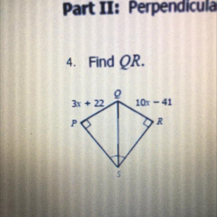 4. Find QR. 3x + 22 101 - 41 23 5-example-1