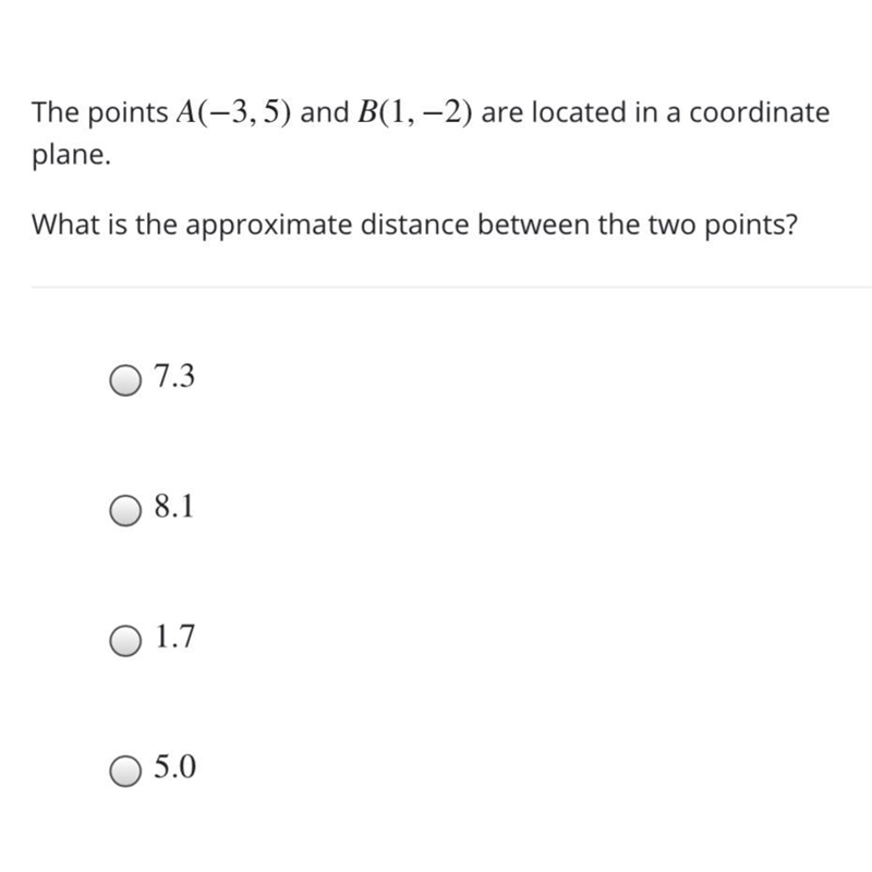 What’s the approximate distance between the two points?-example-1