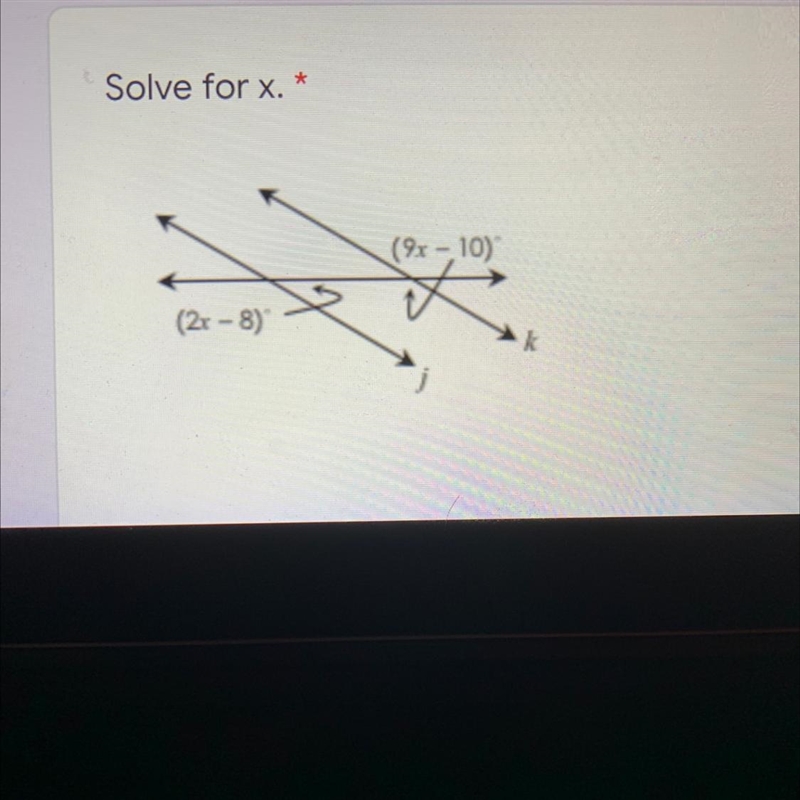 Solve for x (2x-8) (9x-10)-example-1