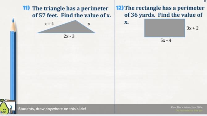 Please help! Find the value of x and the perimeter-example-1