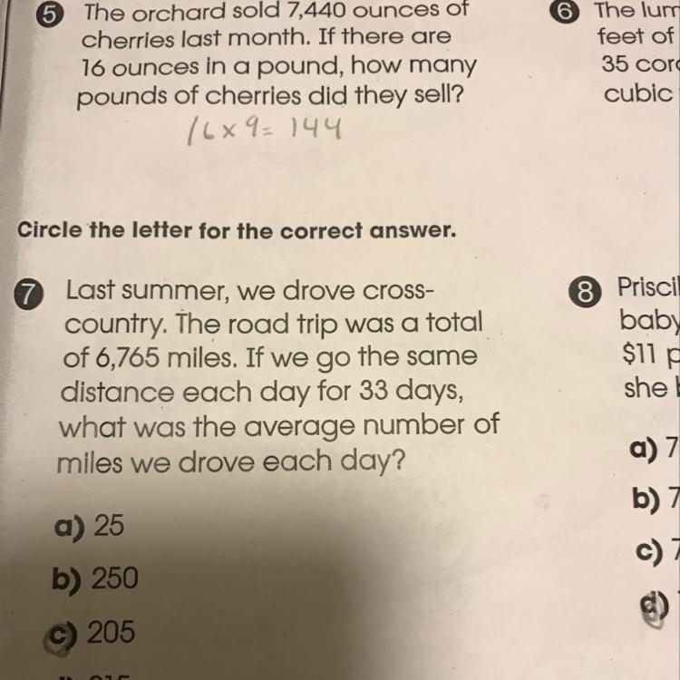 Circle the letter for the correct answer. 7 Last summer, we drove cross- country. The-example-1