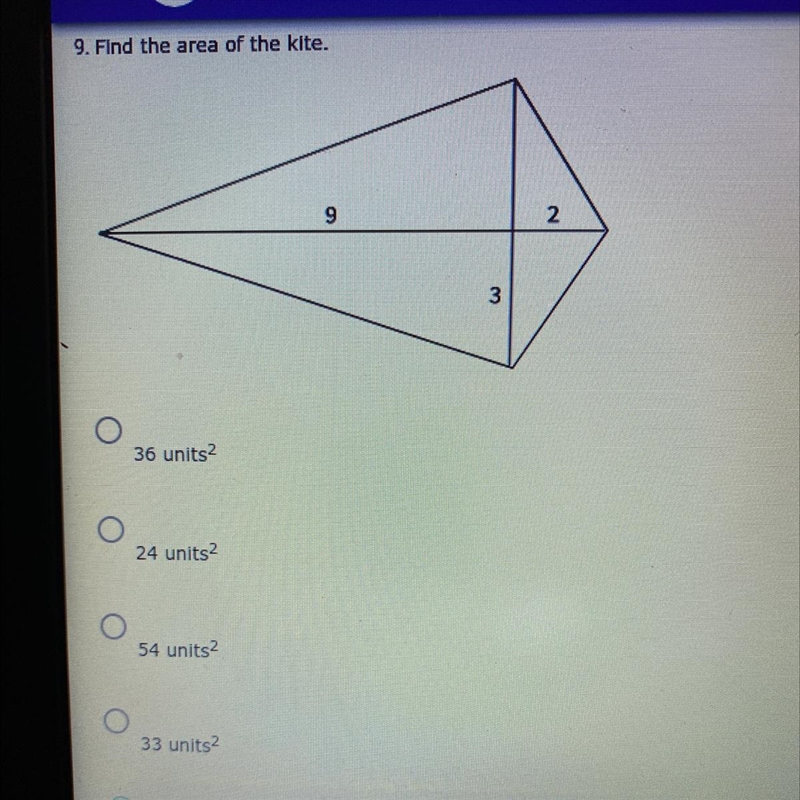 Find the area of the kite-example-1